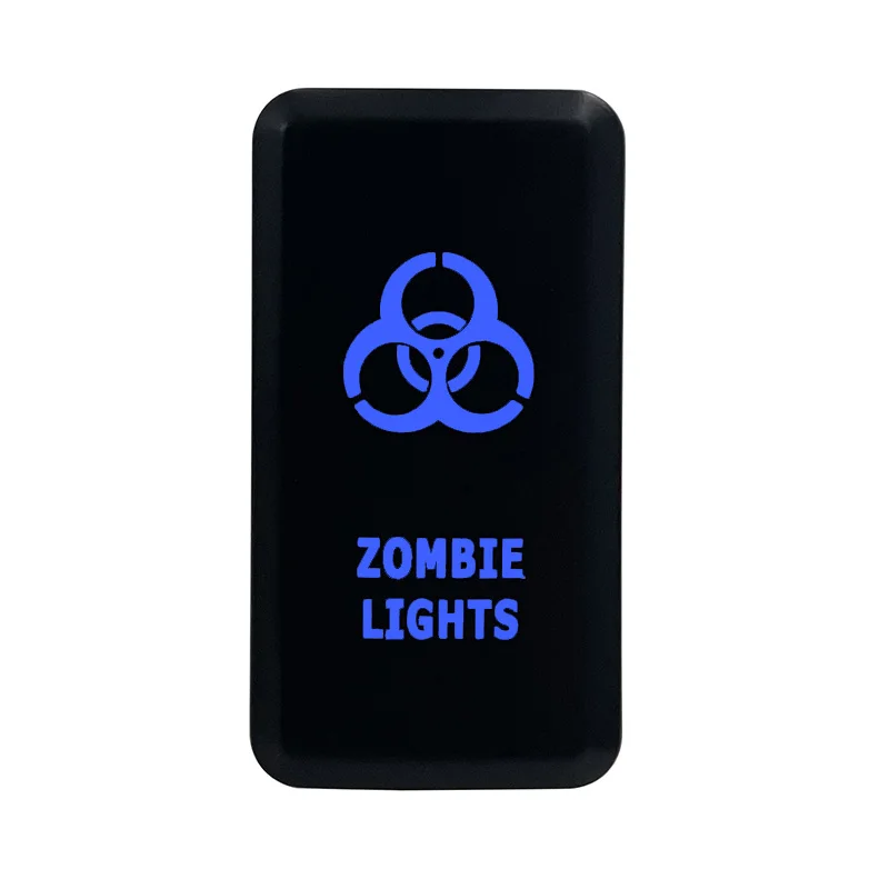 12V Blue Led ZOMBIE LIGHTS Push Button Switch ON OFF For Toyota Landcruiser Hilux Prado 4Runner 2003-2009