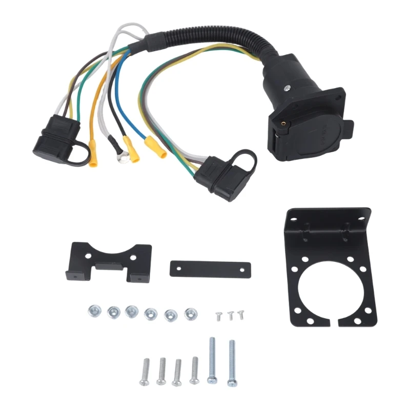 D5BE 7-Way Trailer Light Wiring Socket for Brake, Turn and Marker Circuits