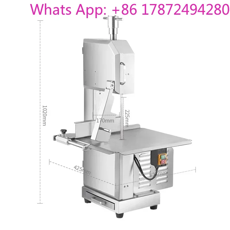 Commercial Automatic Frozen Meat Cutter Saw Machine 210 Electric Beef Steak Ribs Chopping Equipment