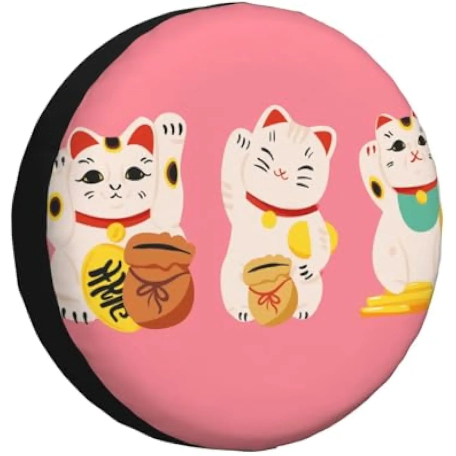 

Maneki Neko Lucky Cat Tire Cover Waterproof Spare Wheel Cover Universal Fit SUV Camper