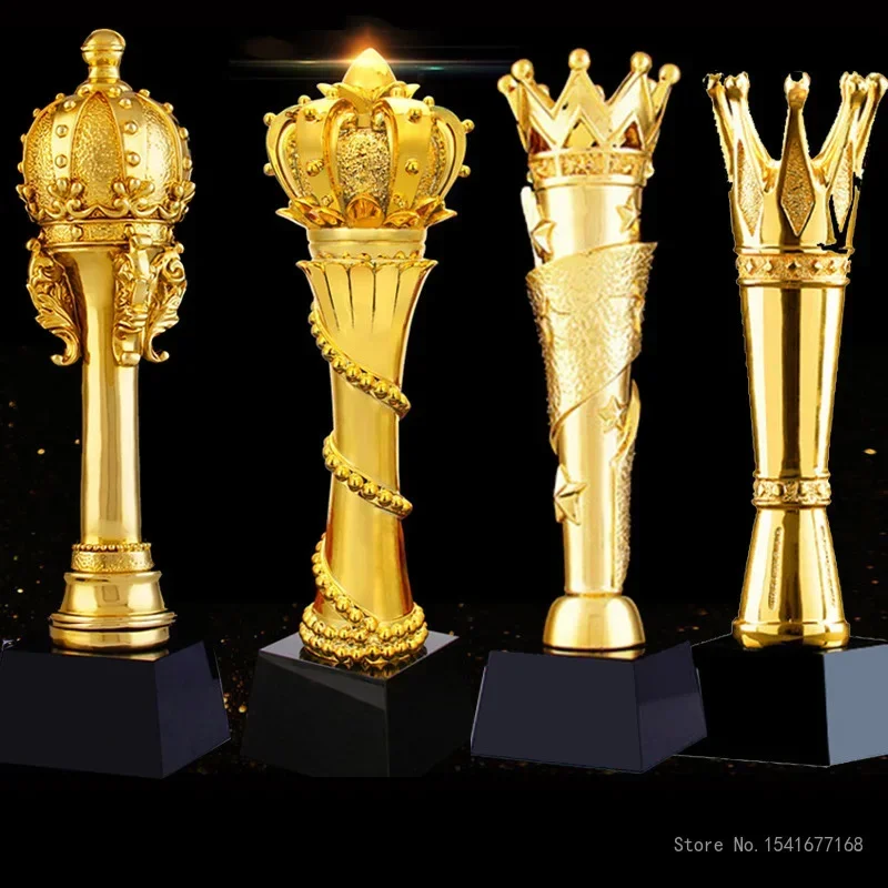 Customized Crown Resin Trophy, Golden Cups Trophy, Award Champions, Sports Winner, Educational Props, Reward Competition Toy 1Pc