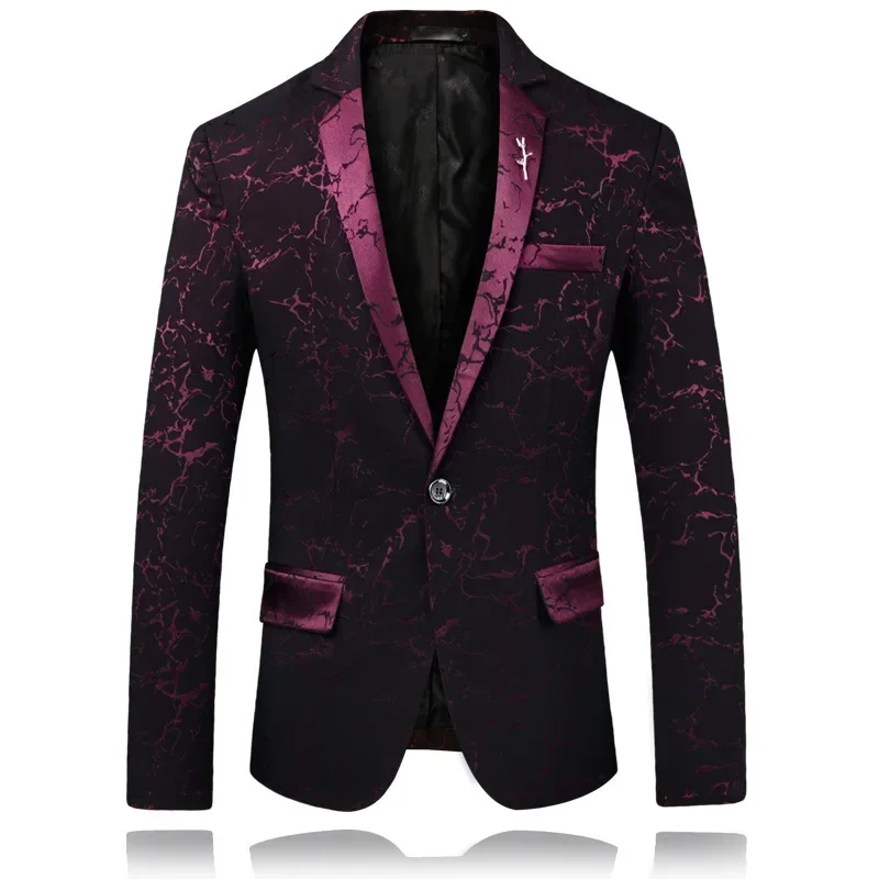 2024 Men Spring High Quality Leisure Printing Business Suit/Male Slim Fit Fashion Tuxedo Men's Casual Blazers Jacket Size S-3XL