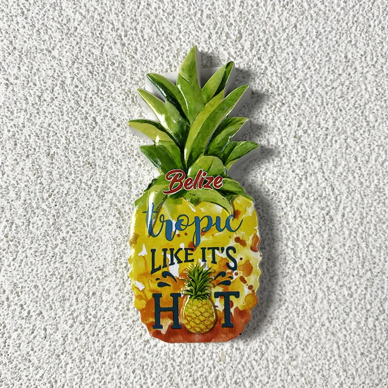 

Belize Cultural Tourism Souvenirs, 3D Pineapple Refrigerator Powerful Magnet, Office, Home Kitchen Decoration Gifts
