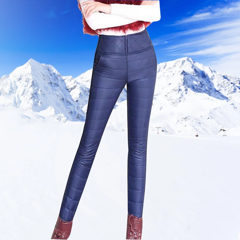 Nuevos pantalones de esquí cálidos de invierno, pantalones ultraligeros para mujer, pantalones cálidos impermeables a prueba de viento, pantalones térmicos de esquí sueltos