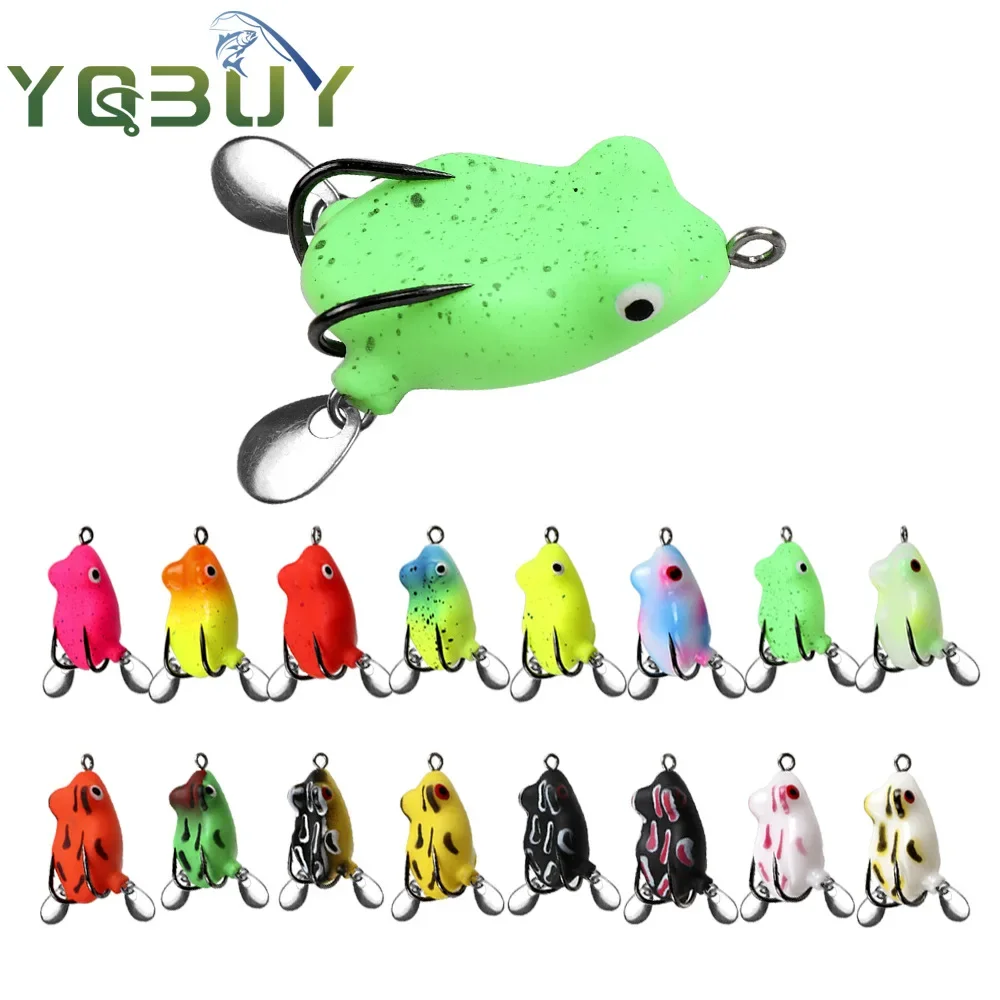 

Fishing Soft Frog Lure 3cm/4.2g Double Spoon Soft Casting Mini Frog Bait