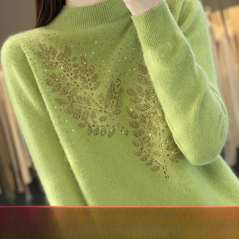 

Faionable Knitted Sweater Women's f High Collar Color Inner Wear Autumn Winter Overhead Sli Base Layer Top