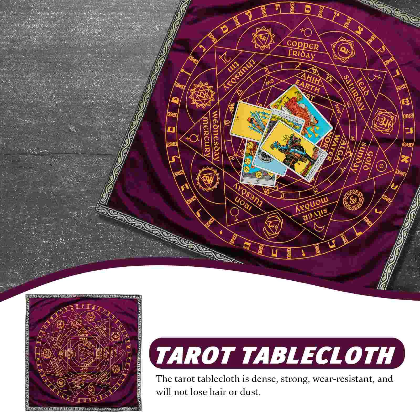 Square Props Tarot Tablecloth Black Tablecloths Decorative Unique Divination Velvet Card