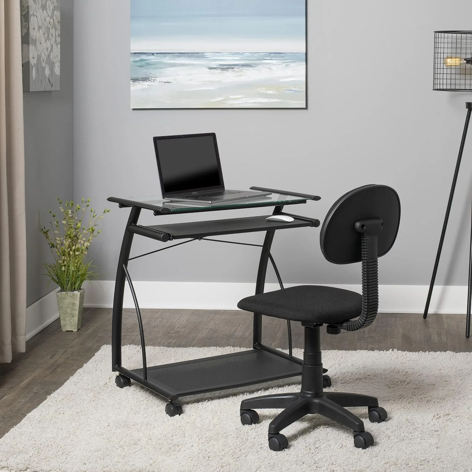 Designs L-Shaped Computer Home Office Desks and Laptop Cart