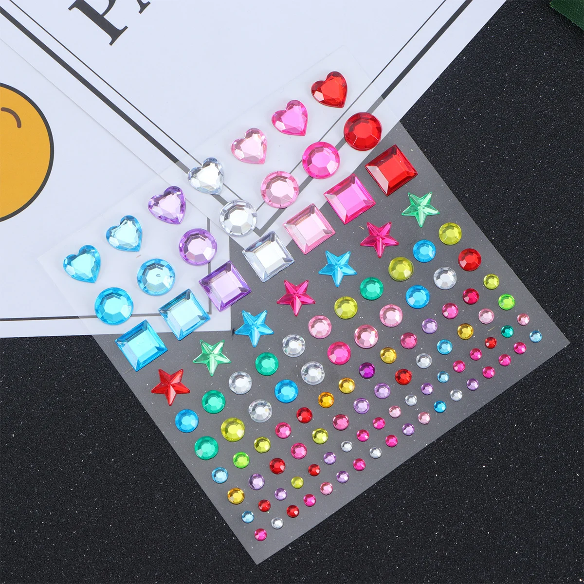 

5pcs Crystal Rhinestone Stickers Diy Colorful Acrylic Decals For Kids Scrapbook Laptop Car Decor Sticker Art Craft