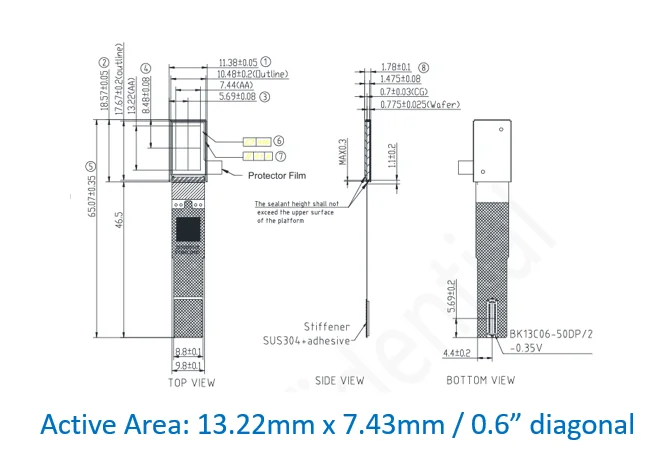 Wyświetlacz OLED SeeYa 0,6 cala, rozdzielczość 1920x1080, jasność 3000 nitów, odpowiedni do AR/VR i urządzeń medycznych.