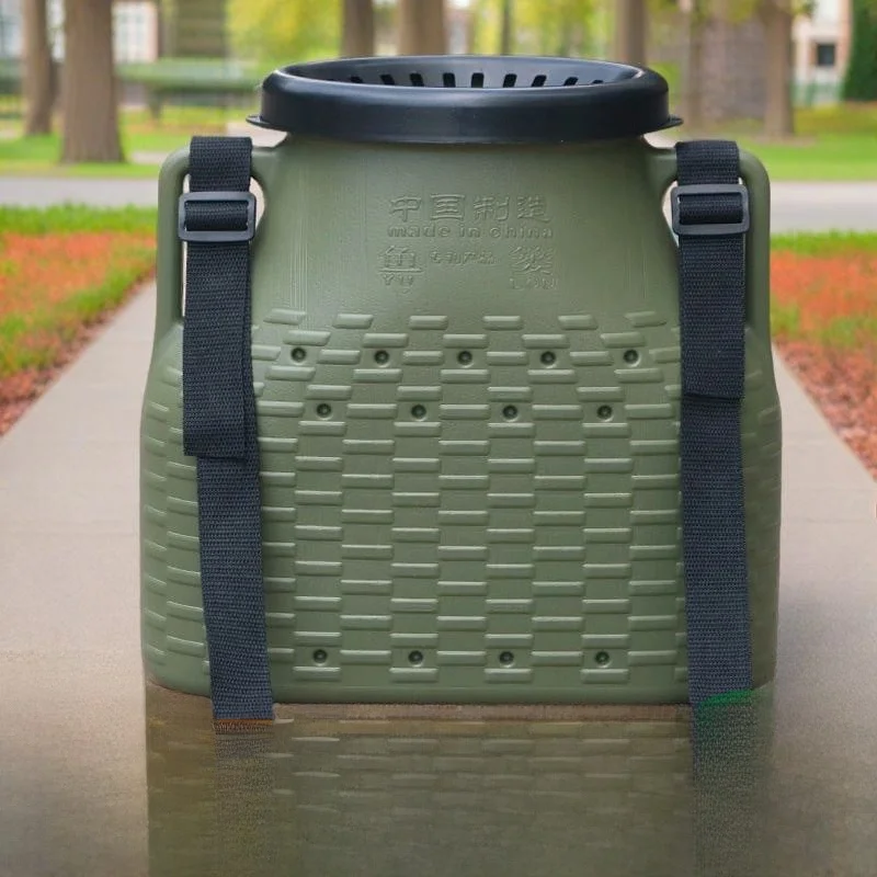 2026年新型プラスチック製魚籠-カニバケツ-釣り用カニ・泥魚・イエロークローカー専用バケツ-折りたたみ式伸縮タイプ