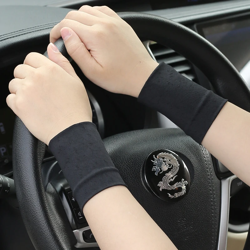 

Summer men's thin ice silk wrist guard outdoor sports fitness sunscreen decorative arm sleeve short cool wrist cover arm cover