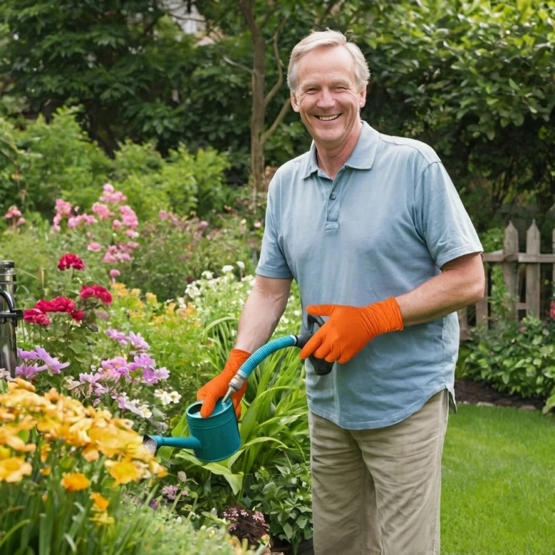 Robuste orangefarbene Nitril-Einweghandschuhe, 8 Mil, Sicherheits- und Arbeitshandschuhe mit rautenförmigem Griff für Männer, Gartenarbeit, Hofreinigung – Detail 8