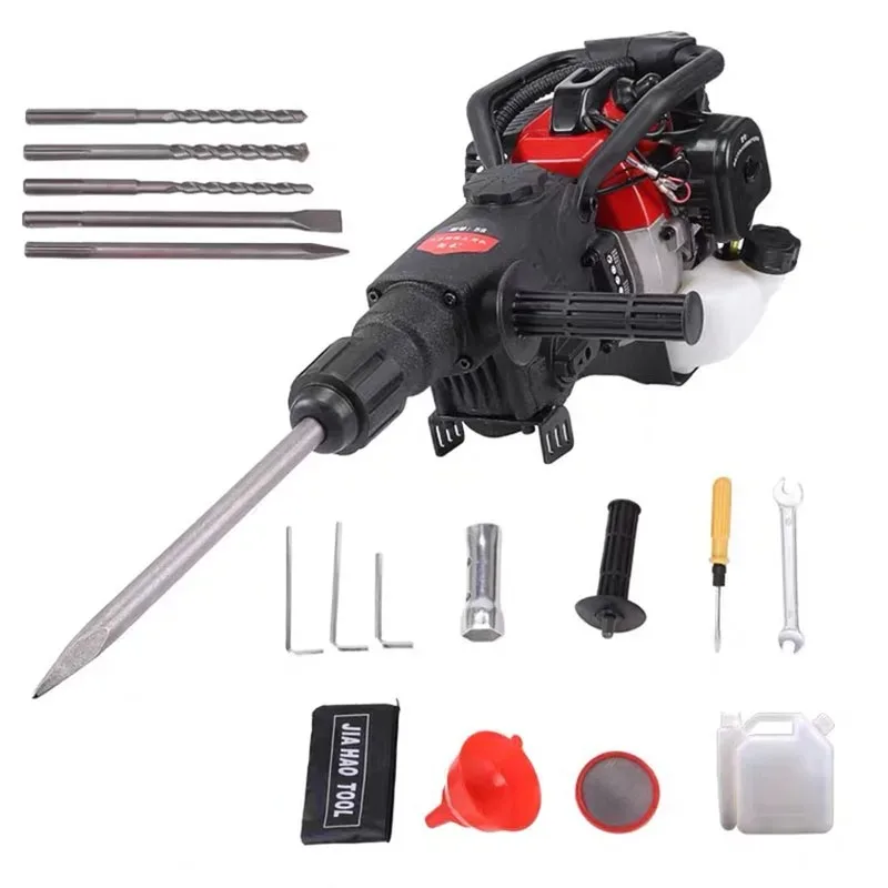 3 in 1Multifunction G-asoline Power Impact Hammer G-asoline Broken Electric Pick Electric 1800W Drill Driller Demolition Hammer