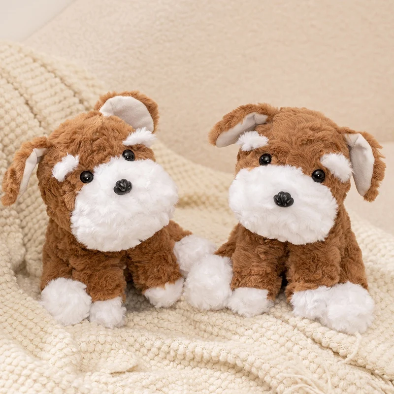 لطيف براون الكلب شنوزر أفخم الكلب الكرتون الحيوانات النوم وسادة وسادة أريكة النوم الراحة دمية عيد الميلاد هدايا الهالوين