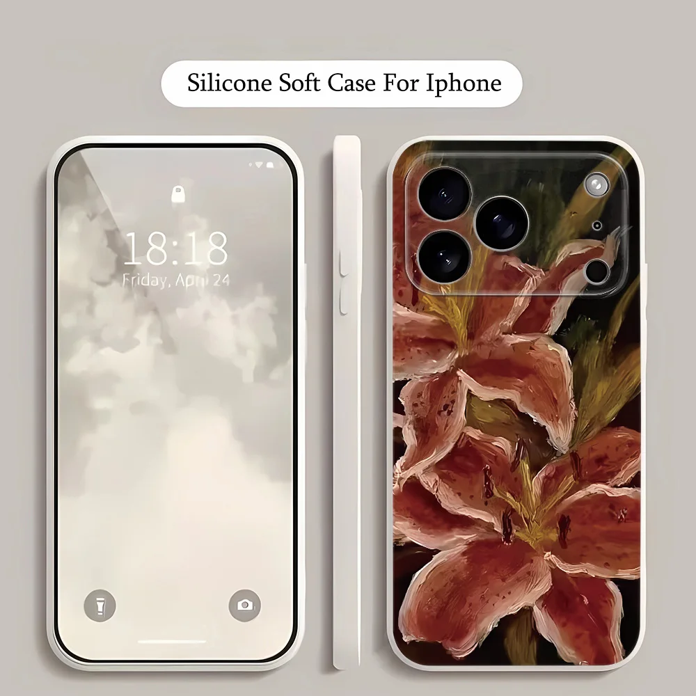 

Модный чехол для телефона с цветочным узором для iPhone 17 Pro Max/17 Pro/17/16/16 Pro/15/14/13/12/11/Pro/Plus – Эстетичный подарок для друзей