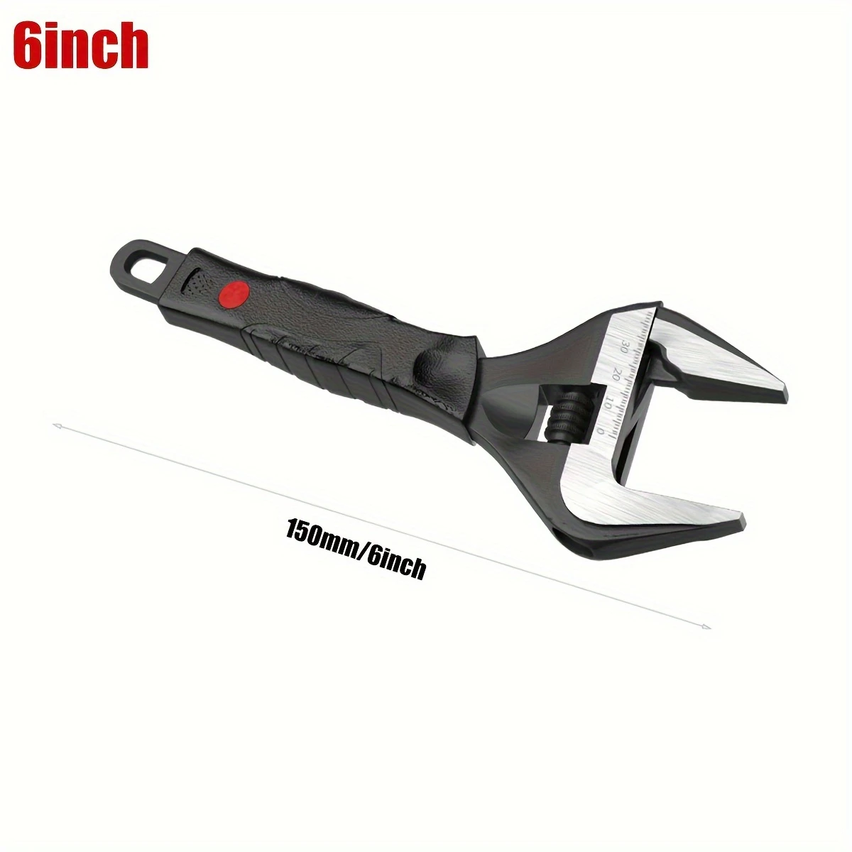 Wide Mouth Adjustable Wrench Set, 6-Inch & 12-Inch Wrenches, Plumbing Wrench with Soft Grip,Metric, Cr-V Steel