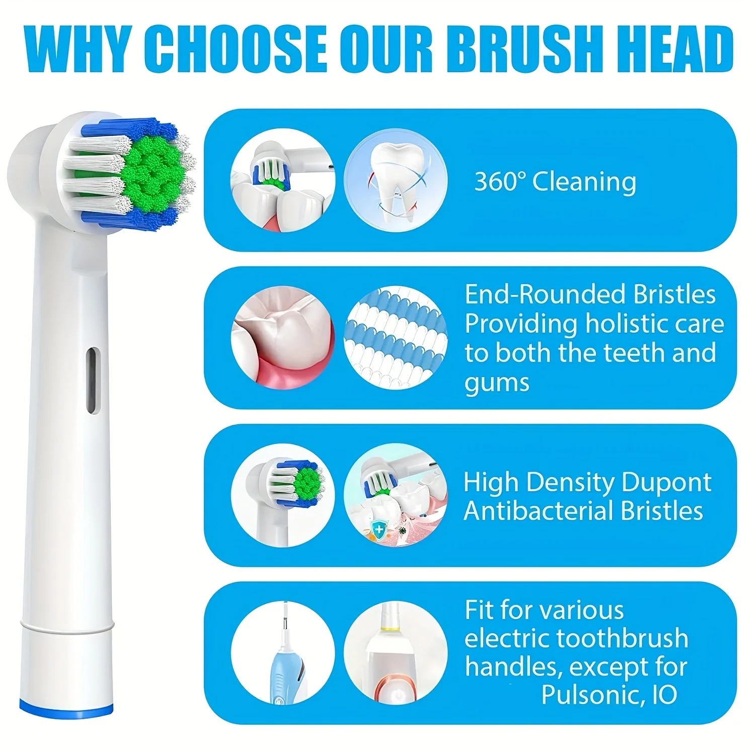 4/12/20 Pcs Replacement Toothbrush Heads Compatible with Oral-B Braun Professional Electric Toothbrush Heads Brush Heads