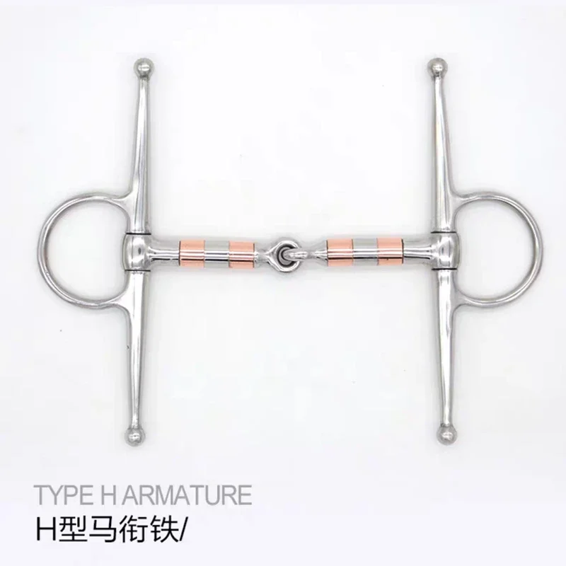 Stainless steel racehorse bit three sections horse bit iron, white steel