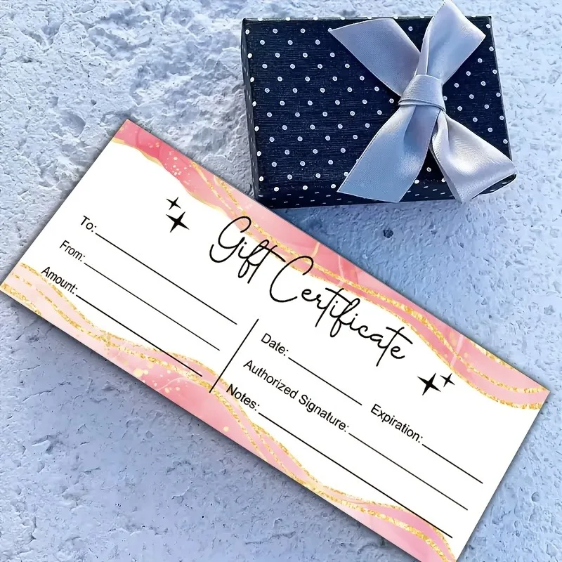 16×5.4cm Blank Coupon Pack 100Pcs  Paper Vouchers DIY Discount Cards for Restaurant Cafe Promotions