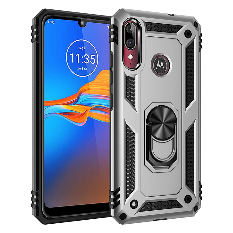 Shockproof Case for Motorola Moto E6 plus E6plus E 6+ 6plus Armor Military Drop Protective Magnet Car Holder Ring Case Cover