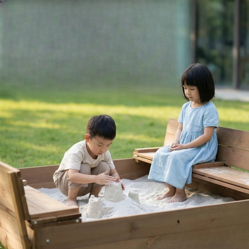 Solid wood sand pool children's water play sand multi-functional flip indoor and outdoor kindergarten baby play sand gift