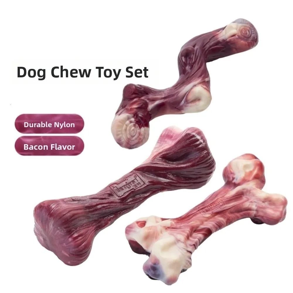 

Simulation Bone Dog Chew Toy Nylon Teeth Cleaning S-shaped Chew Toys Training Pet Supplies Indestructible Dog Bone Toy