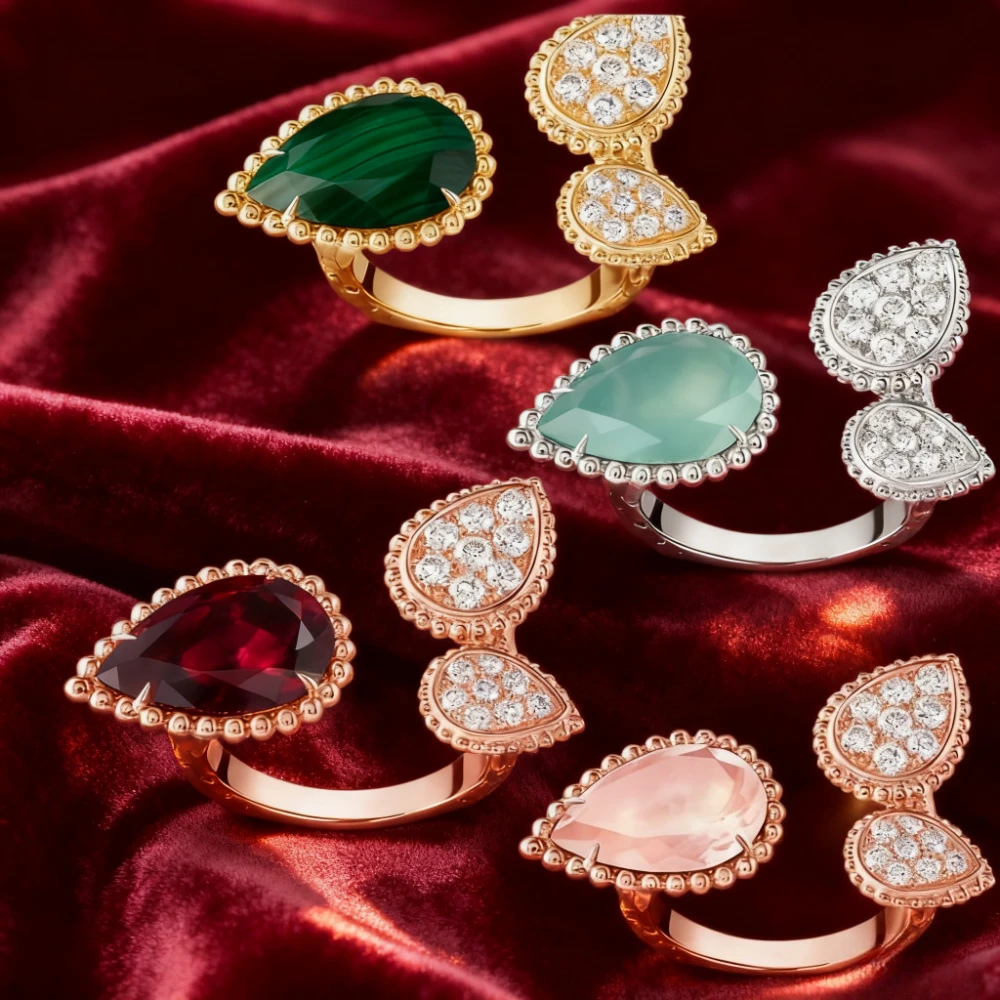 

Noble Elegant 2025 Fashion Jewelry Water Drop Jade Open Ring Classic Fashion Party Versatile Jewelry for Workplace