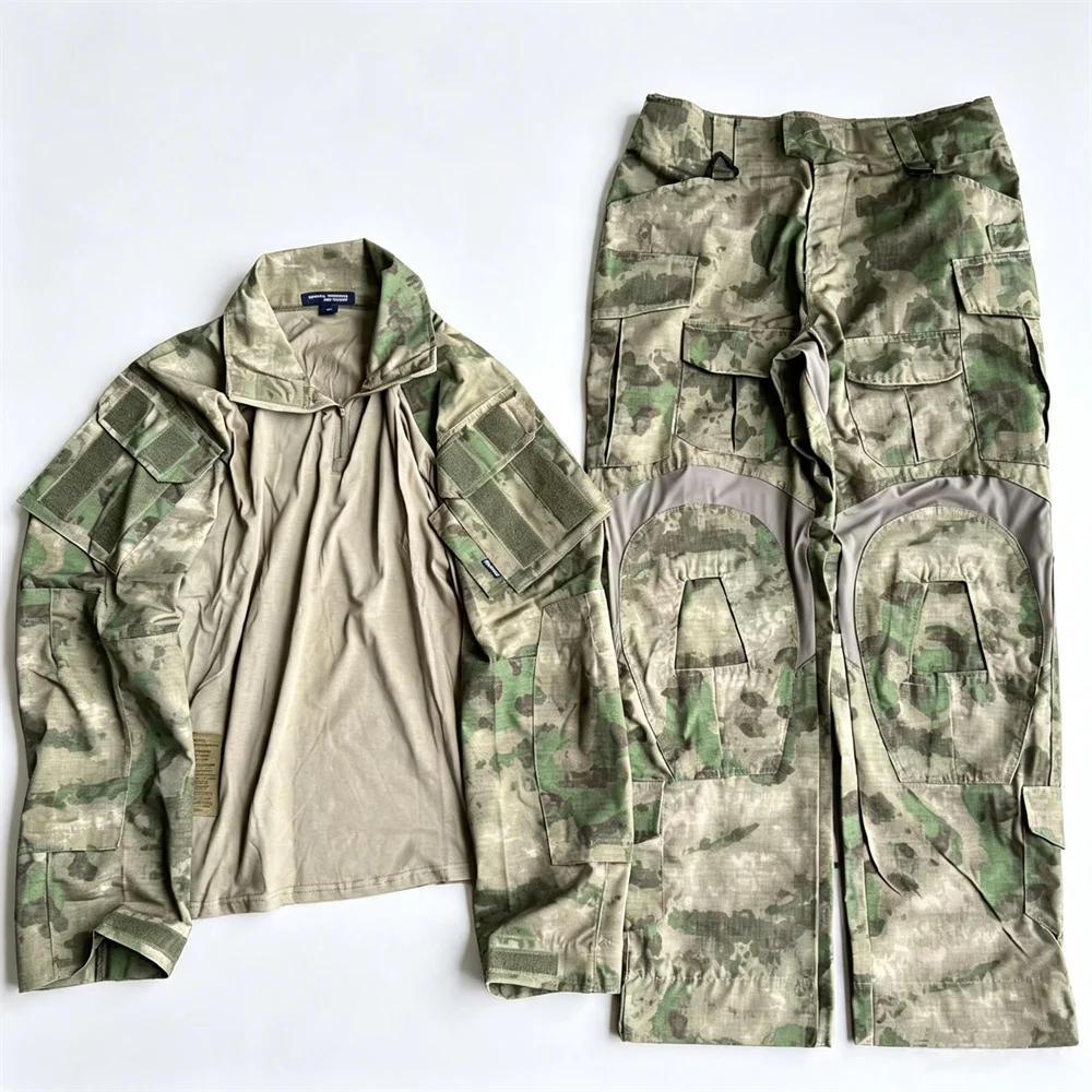 Tactical Gear Gen3 Combat Uniform Green Ruin ATACS FG Camo Ripstop Shirt Pants Knee Pads Molle Sleeves Airsoft Hunting Cosplay