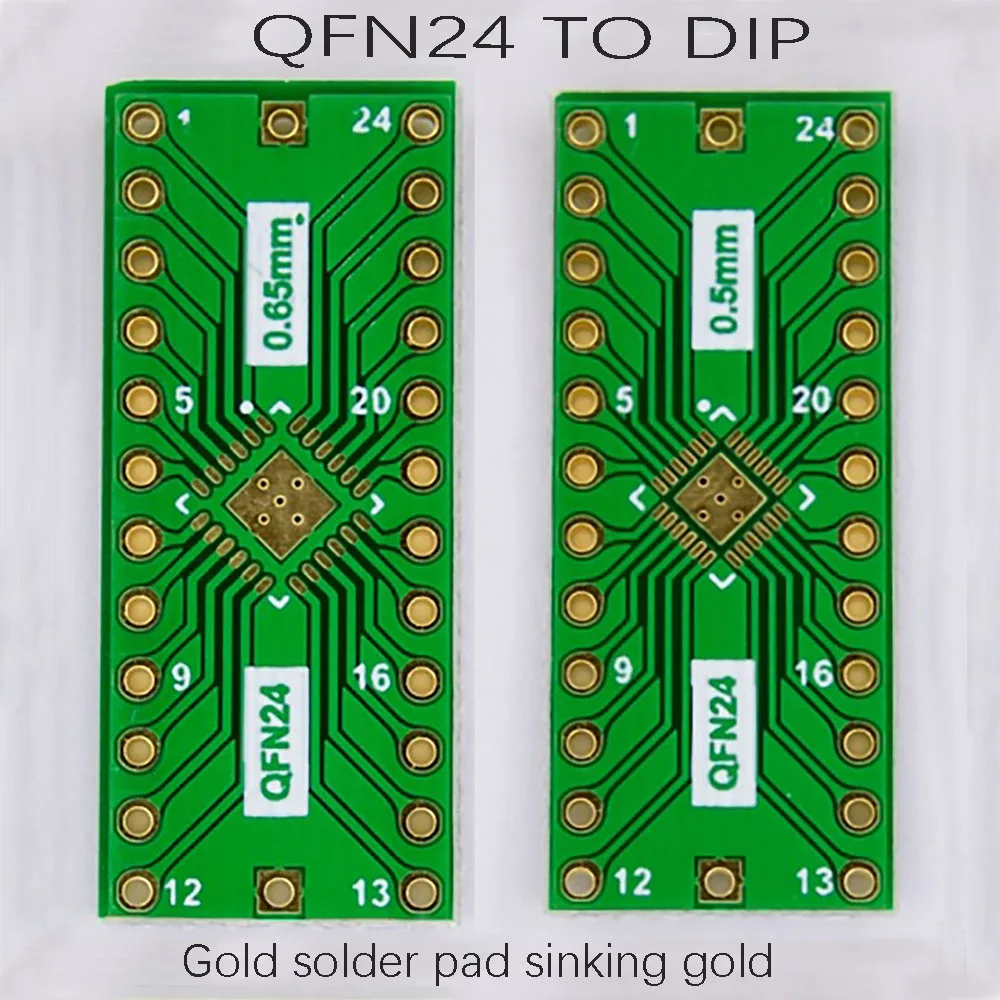 3PCS For QFN24 to DIP24 SMT  To Direct Insertion Adapter Board 0.5mm 0.65mm DIP Switch Adapter Plate Test Board