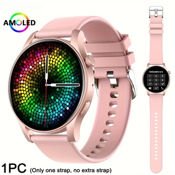 AMOLED smart watch, wireless calling, outdoor sports, stainless steel, silicone, suitable for iPhone and Android phones