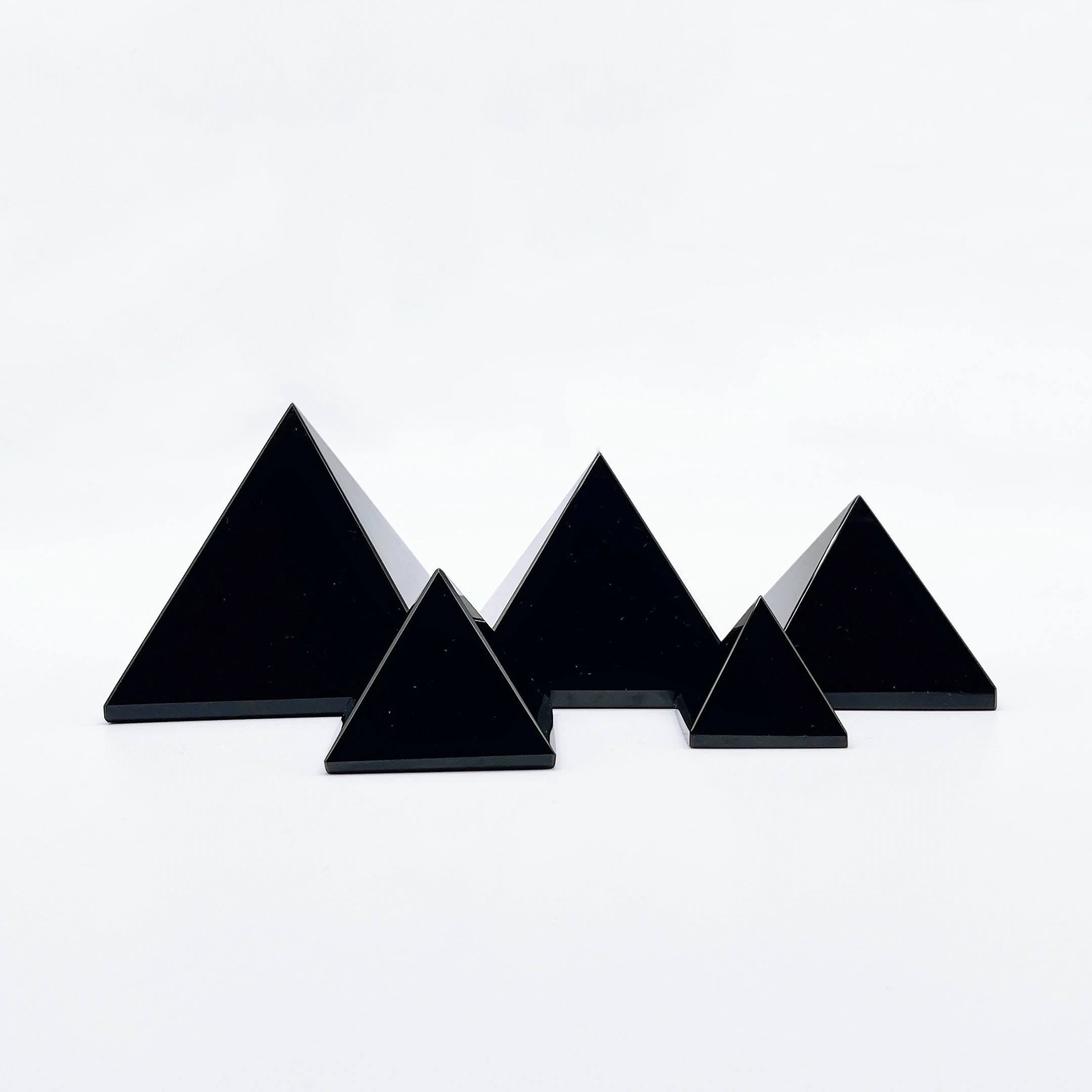 3-7cm Natural Black Obsidian Pyramid Crystal Stone Ornament Decorative Tabletop Home Decor Living Room Mineral Triangle