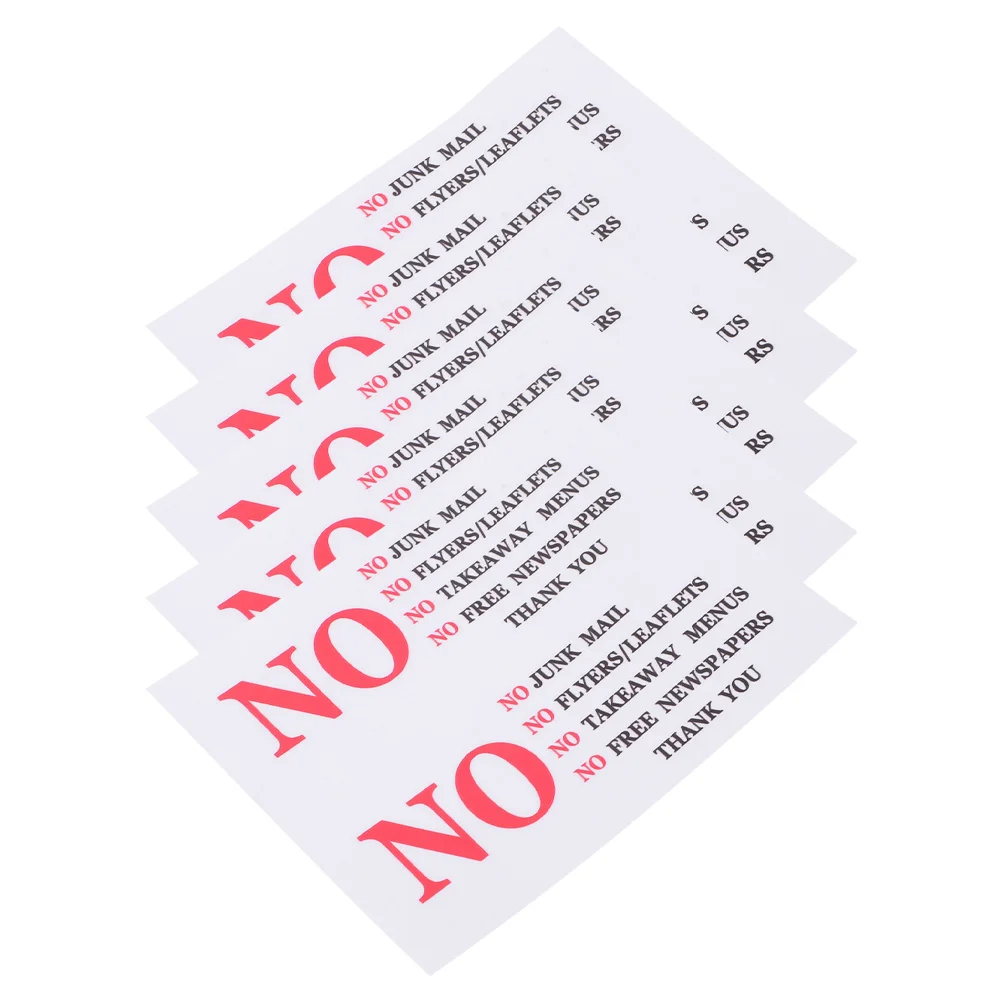 

5 Sheets Mailbox Stickers PVC Self-Adhesive Weather-Resistant Durable No Junk Mail Sign for Outdoor Residential Commercial Use