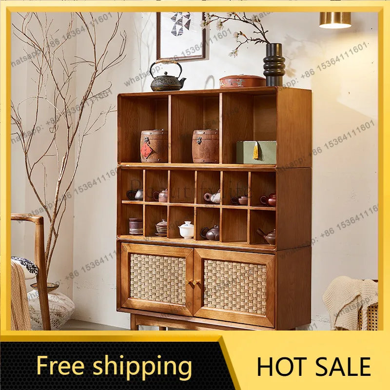 LD small entrance locker multi-functional combination teacup tea set display cabinet
