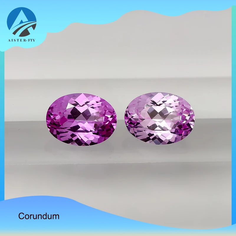 

Dark Pink and Light Pink Oval Cut Corundum Stones Loose Gemstones for Making Jewelry DIY
