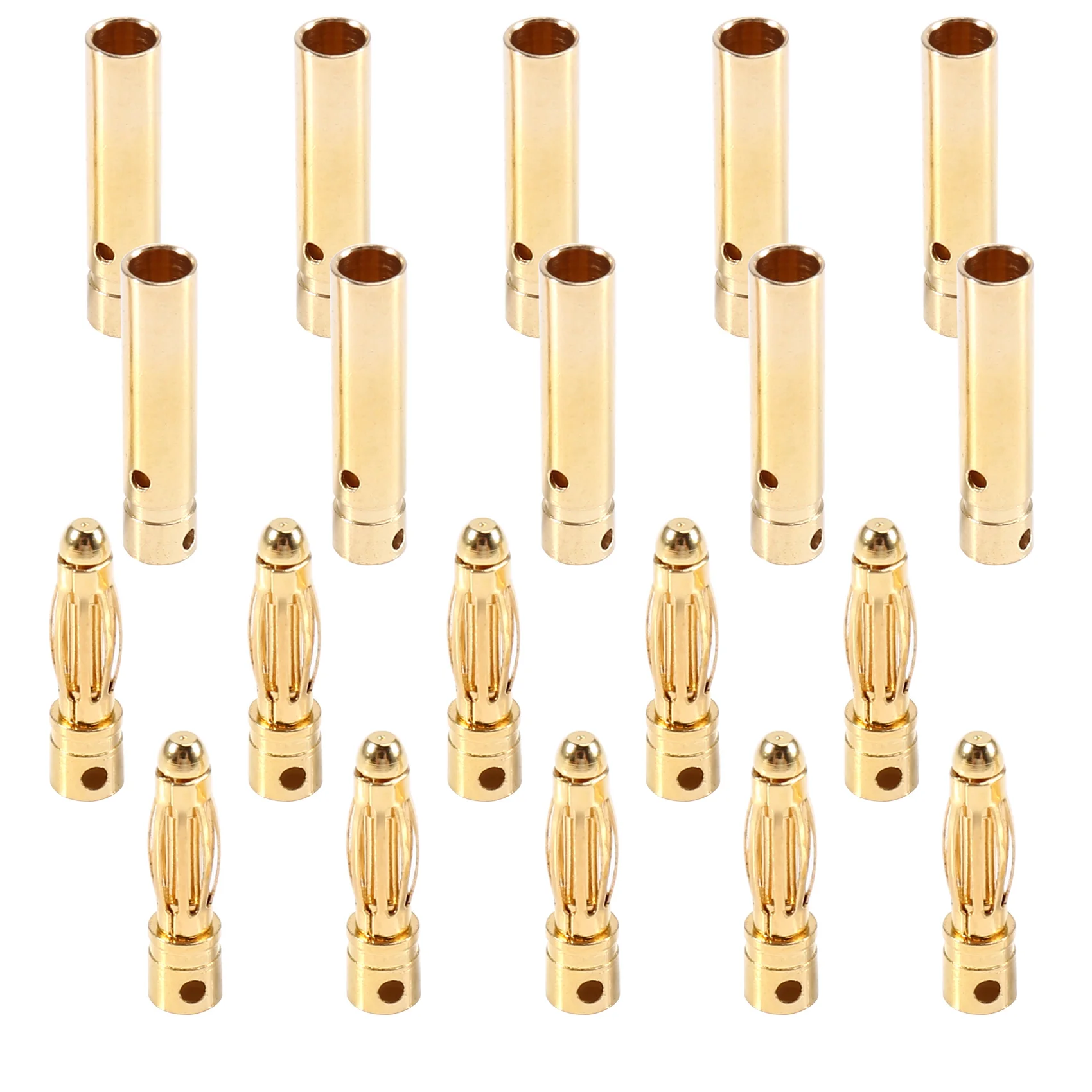 M11K-Brass Male-Female 4.0Mm For RC Banana Plug Connector 10 Pairs For RC Car Boat Motor ESC DIY Soldering Connect
