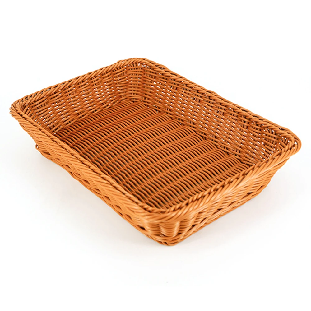 Fruit Basket Restaurant Serving Baskets Storage Box Tray Organizer Food Vegetables Organizing 30*20*7cm Large Woven Frame Holder