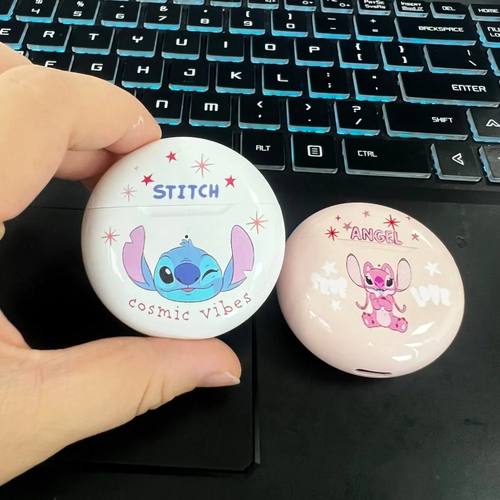 3D Cartoon Stitch Angel Wireless Bluetooth 5.3 Earphones HiFi Surround Sound Headset Smart Touch Headphone Long Endurance
