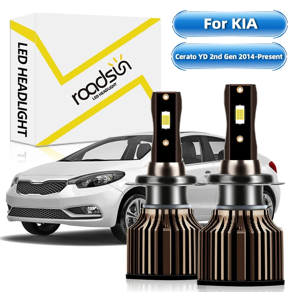 【For KIA Cerato YD 2nd Gen 2014-Present】LED Headlight Bulbs H7 Hi/Lo Beam 6000K White 27000LM 400% Super Bright Plug And Play