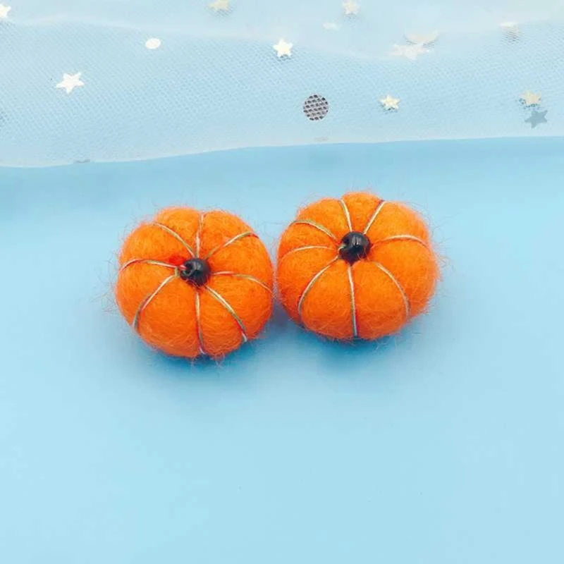 5Pcs Wool Felt Pumpkins for Crafts Thanksgiving Halloween Farmhouse Decoration P31B