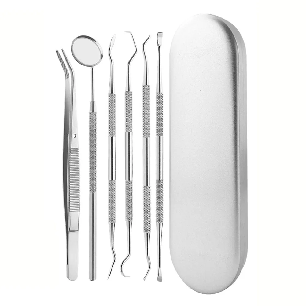 Sickle Tartar Scaler Stainless Steel Mirror Removal Calculus Tongue Cleaners Teeth Cleaning Teeth Pick Oral Care Tool Set