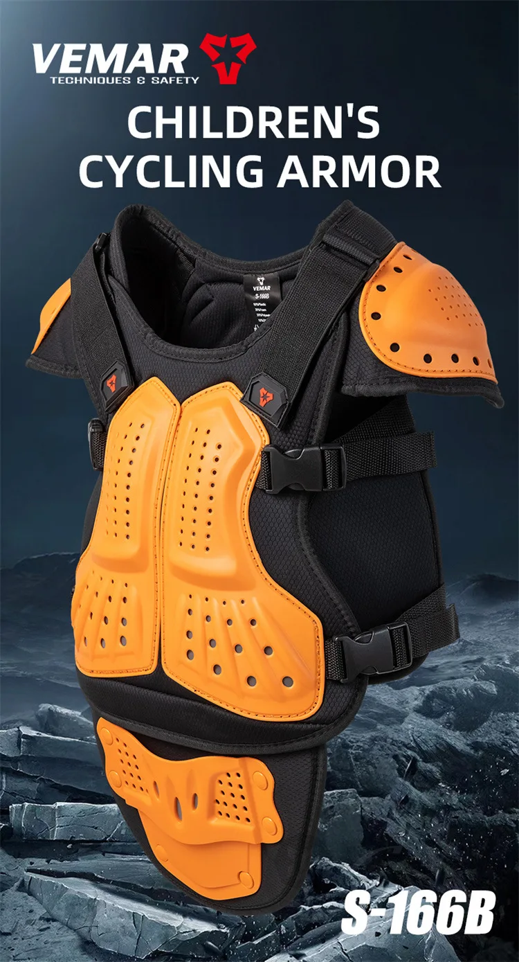 Kids Riding Protective Gear Set, Chest Armor Elbow Knee Pads for Children Motorcycle Bicycle Balance Bike Off‑Road Racing