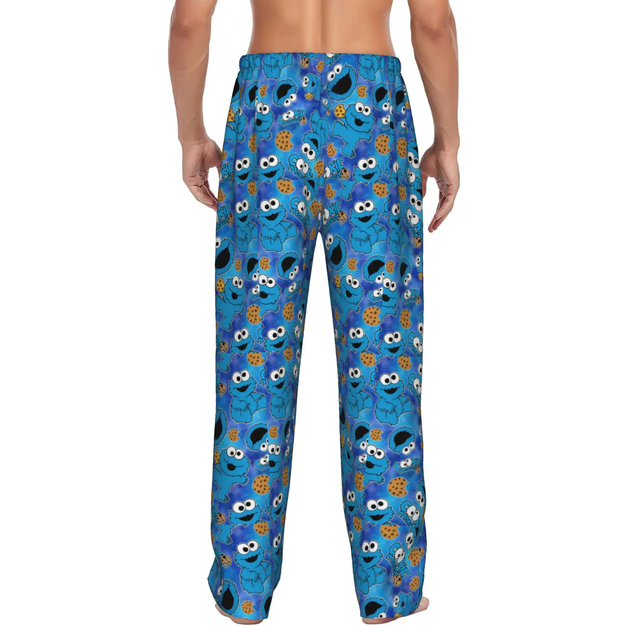 Custom Cookies Anime Monsters  Pajama Pants Men Elmo Cartoons Sleepwear Lounge Sleep Bottoms Stretch with Pockets