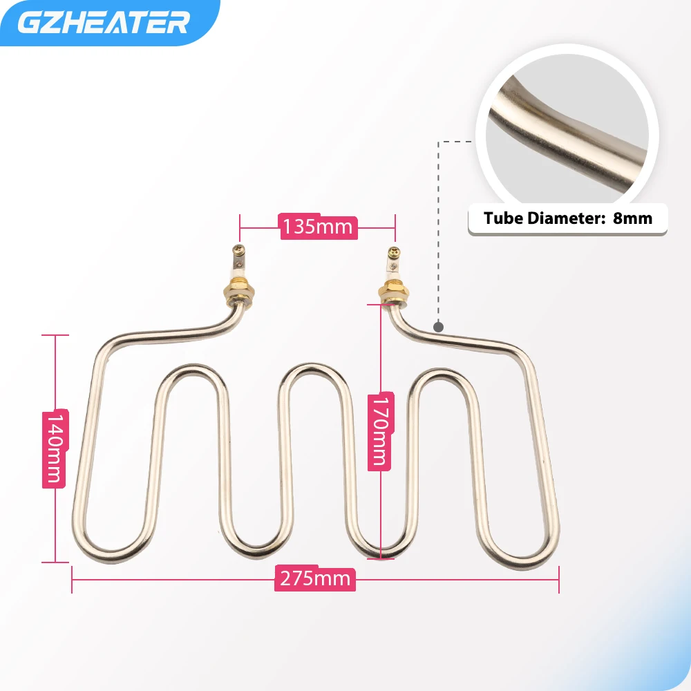 2000W 220V SS304 4U Type Tubular Heating Element for Water Heater Commercial Home Kitchenware Equipment