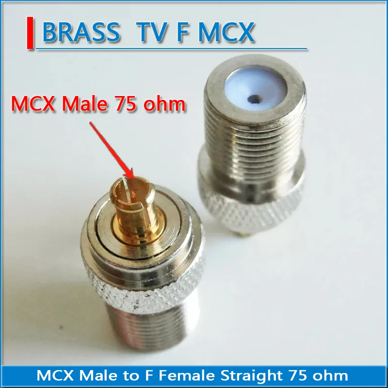 75Ohm 75 ohms MCX Male to F Female TV Extender Disc Plug F to MCX M/F DVB-T TV PAL Antenna Straight RF Connector Coaxial