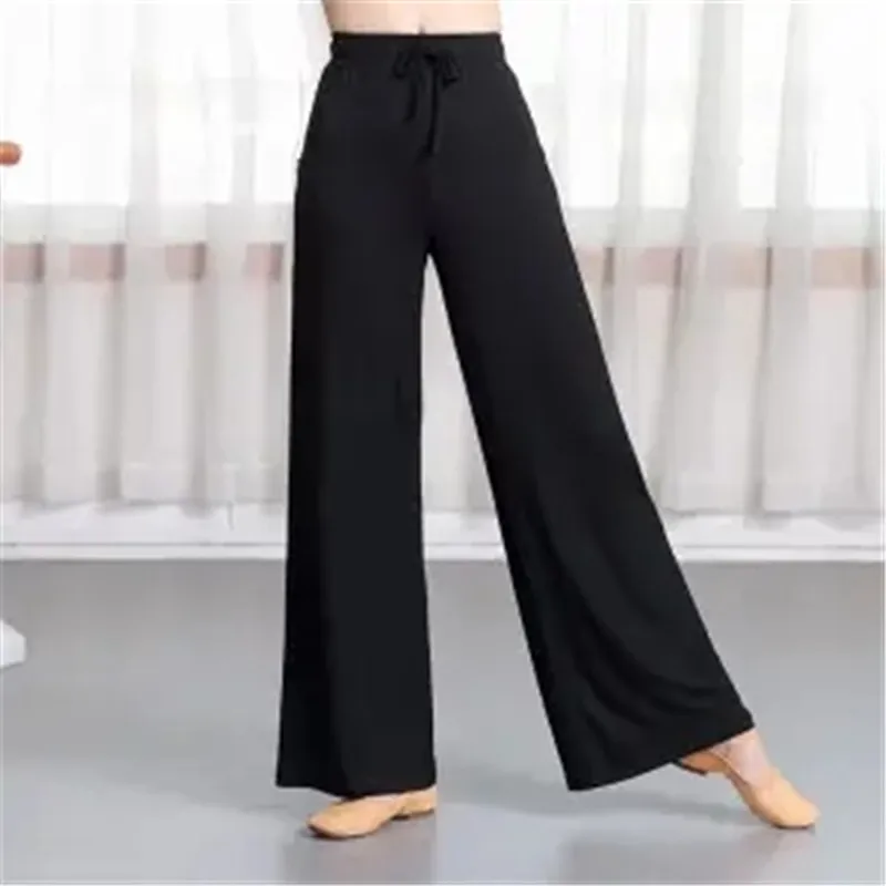 Elastic Waist New High-Grade Sailor Pants Female Tassel Trumpet Pants Square Dance Latin Dance Jitterbug Dance Women Pants