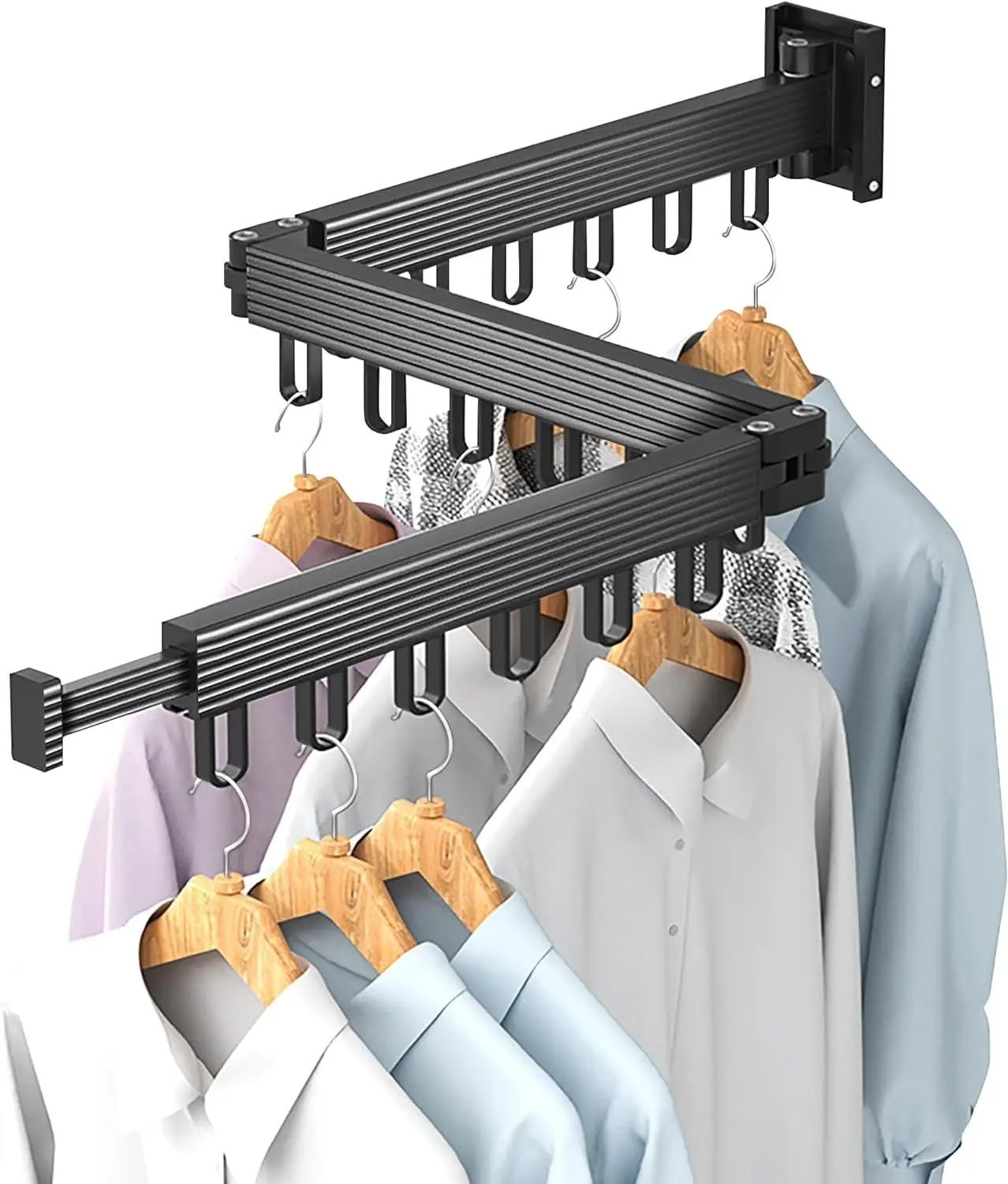

Clothes Drying Rack Foldable Laundry Rack for Indoor Outdoor 10pcs Sock Clips Collapsible Space-Saving Drying Rack for Clothes T