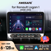 AWESAFE Car Radio for Renault Logan 1 Sandero 2009 2010-2013 Wireless Carplay Android Auto Stereo with Buttons Multimedia GPS 4G