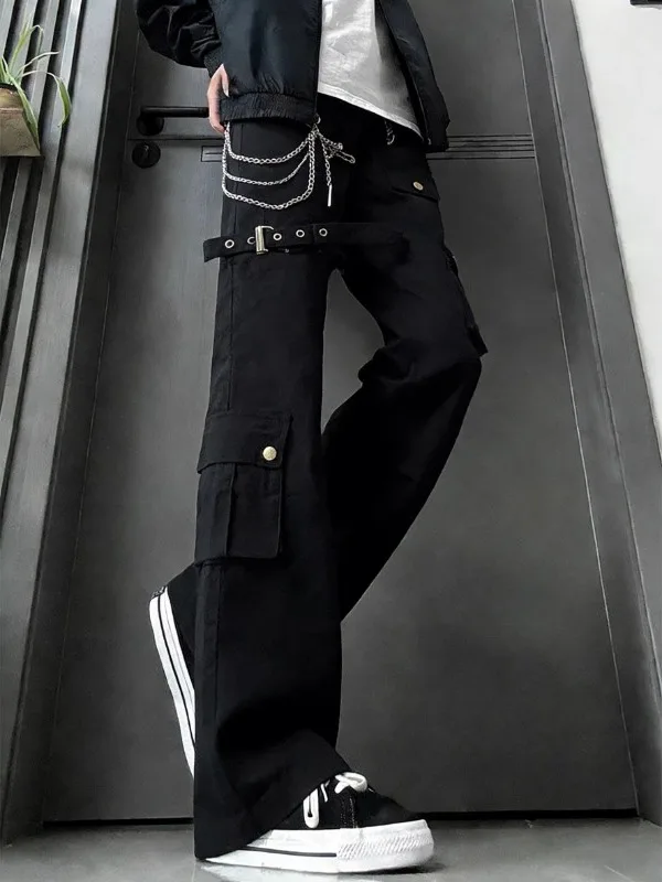 

Мужские джинсы Bla High Street с поясом, расклешенные, прямого кроя, в рабочем стиле, американский вайб, зауженные, Cleanfit, повседневные брюки