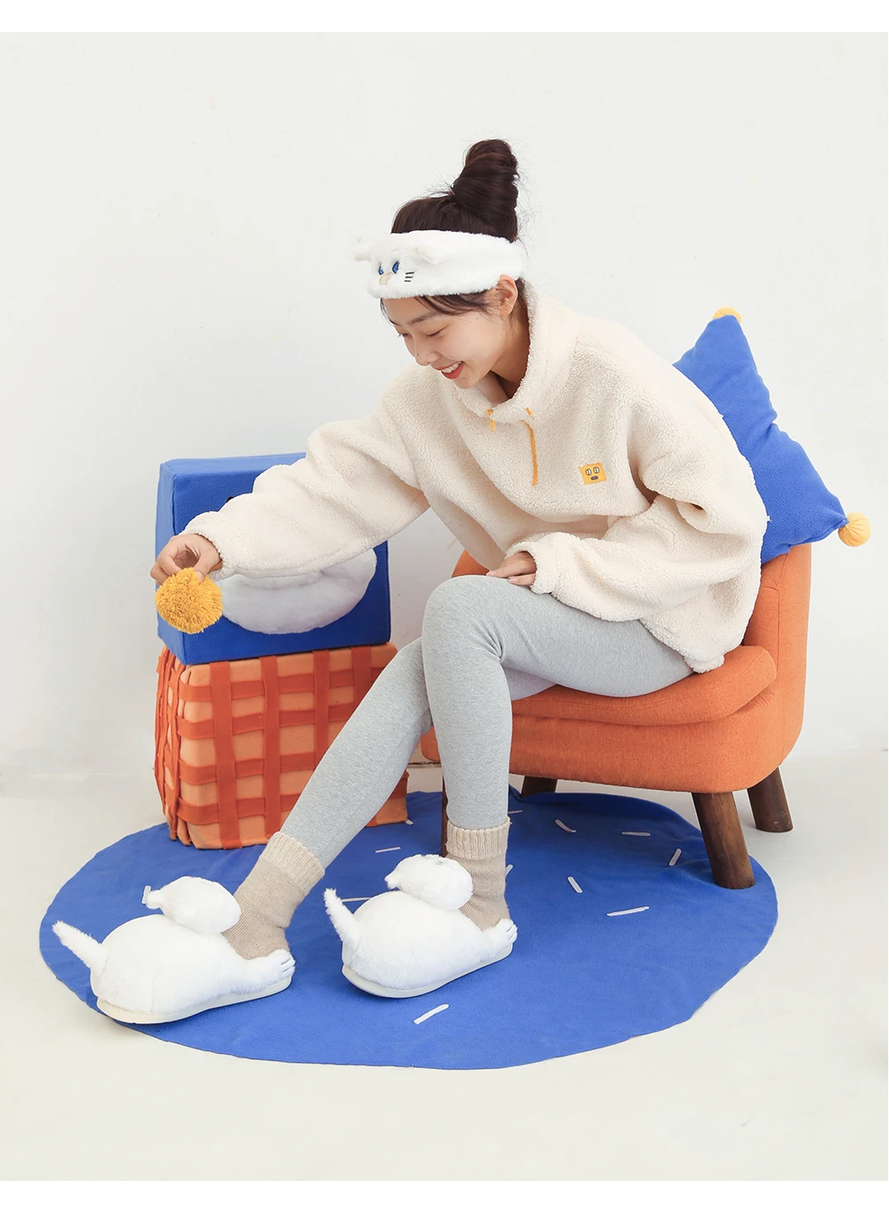 Neue flauschige warme Hausschuhe für Herren, Katzenfell-Mules, Kuschel-Kätzchen-Hausschuhe, Herren-Innen-Hausschuhe, Flip-Flops – Detail 12
